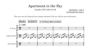 Apartment in the Sky (10edo music in Diamond-mos notation)