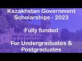 Kazakhstan Government Scholarships - 2023