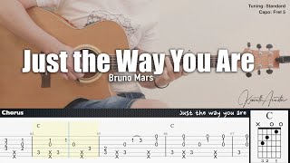 Just the Way You Are - Bruno Mars | Fingerstyle Guitar | TAB + Chords + Lyrics
