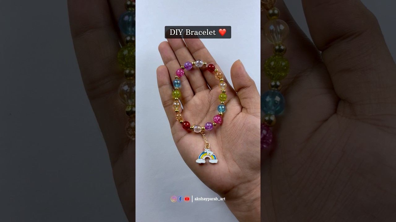 DIY Colourful Bracelet 😍 | Easy Rainbow Charm Bracelet 