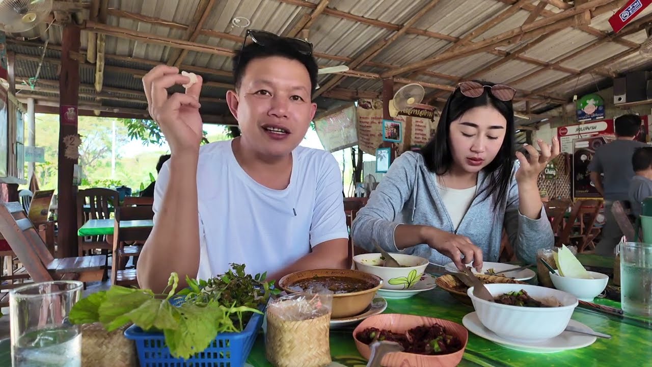 ลุงเด่นมาขายที่สุโขทัย🐃ยำกุ่มควาย ลาบขม ต้มปลาคังร้านลาบสยามแพร่