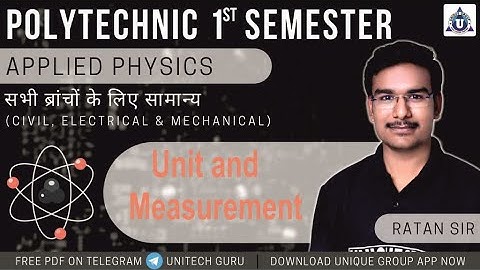 #Applied_physics_lec_1||Physics for Polytechnic||1st semester physics||Unit and measurement||