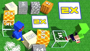 Minecraft 2048. Noob VS Huggy Wuggy. Cubes 2048.io Game