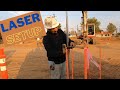 Laser setup and finding buried pipe.