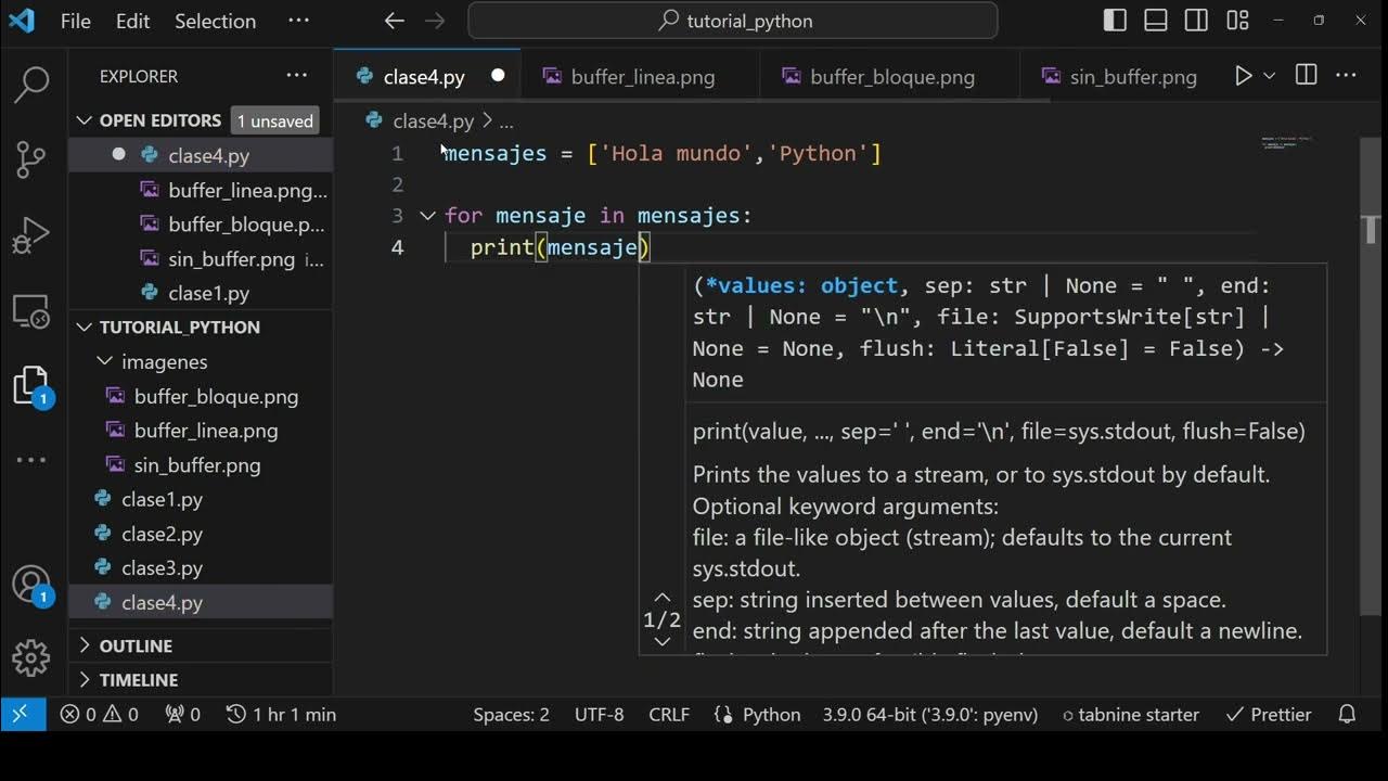 Introducción a Python, función Print() parte 4, parámetro flush - YouTube
