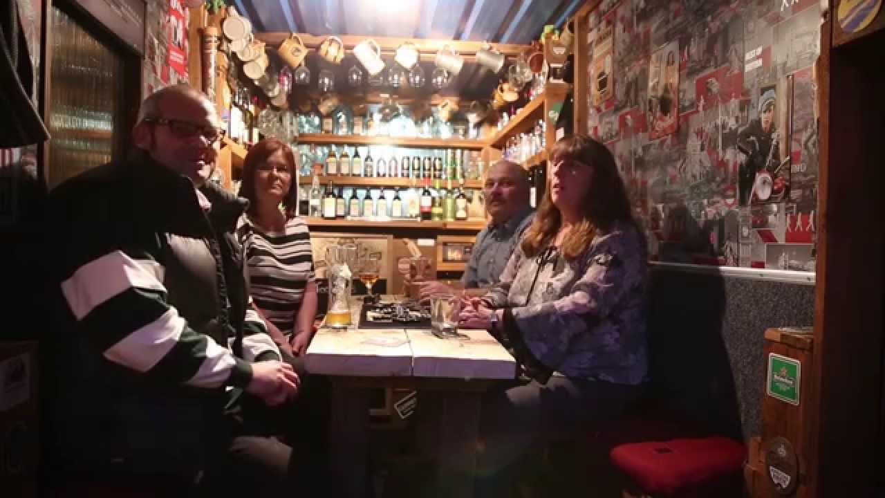 Neighbours set up a pub in a shed in their garden - YouTube