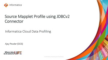 How to create and run Source Mapplet Profile using JDBCv2 Connector