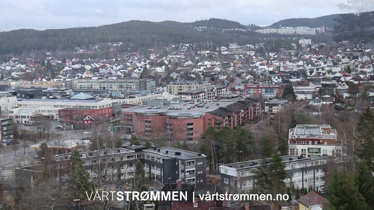 Strømmen 9. april 2021: Utsikt fra St.Hansfjellet | Video: Vårt Strømmen, vårtstrømmen.no.