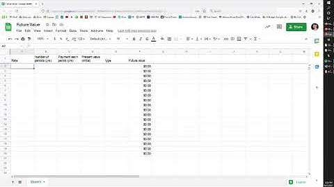 Future Value Spreadsheet in Google Sheets