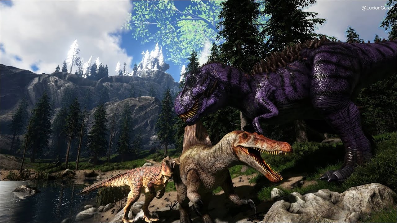 ARK Survival Evolved Jurassic Park 3 Spinosaurus In Fjordur YouTube