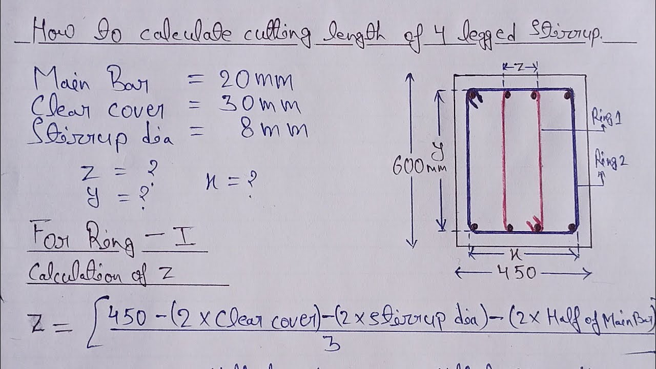 How to calculate the stirrup length in a beam of dimensions 250x400 - Quora