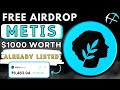 Metis testnet airdrop  free 1000 worth crypto airdrop  metis crypto airdrop tamil