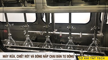 Máy rửa, chiết rót và đóng nắp chai bán tự động - Cơ khí TNT tech