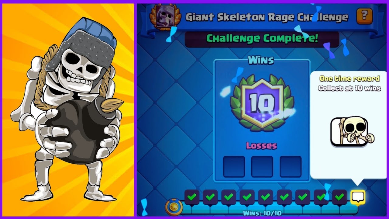 Skeleton Rage BEST DECK FOR GIANT SKELETON RAGE CHALLENGE - CLASH ROYALE - YouTube