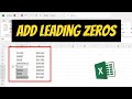 How To Add Leading Zeros In Excel