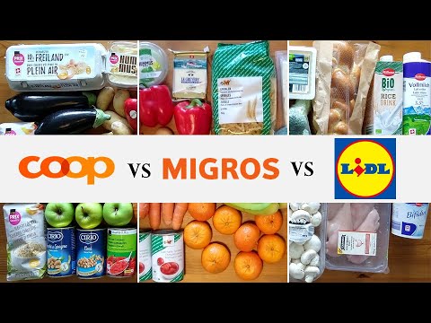 COOP vs MIGROS vs LIDL (we bought the same food in each) + Our monthly grocery bill in Switzerland