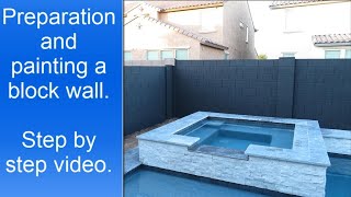 Painting a cinder block wall in Phoenix.