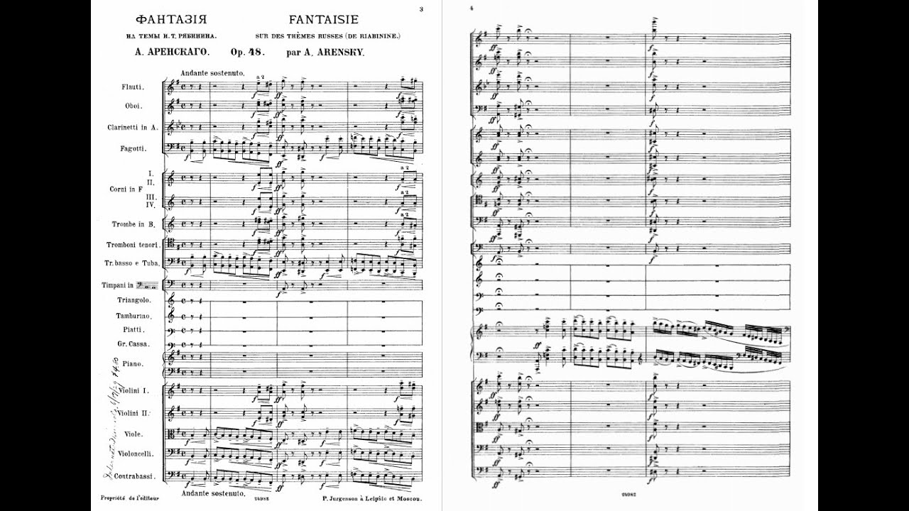 Anton Arensky - Fantasia on Russian Themes, Op.48