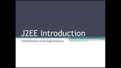 J2EE Introduction with Six Logical Layers
