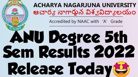 ANU Degree 5th Sem Results Release Today 🤩//ANU Degree 5th Sem Results latest update