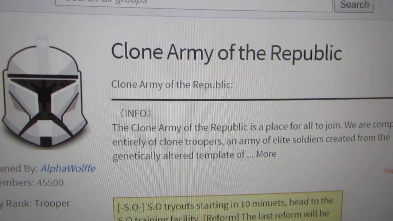 Clone Army Of The Republic 3 Youtube - roblox clone armor template