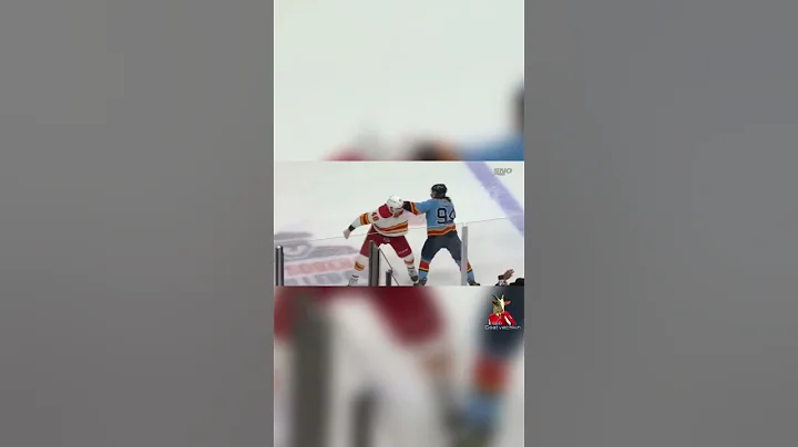 Dennis Gilbert fights Ryan Lomberg in a hockey scrap