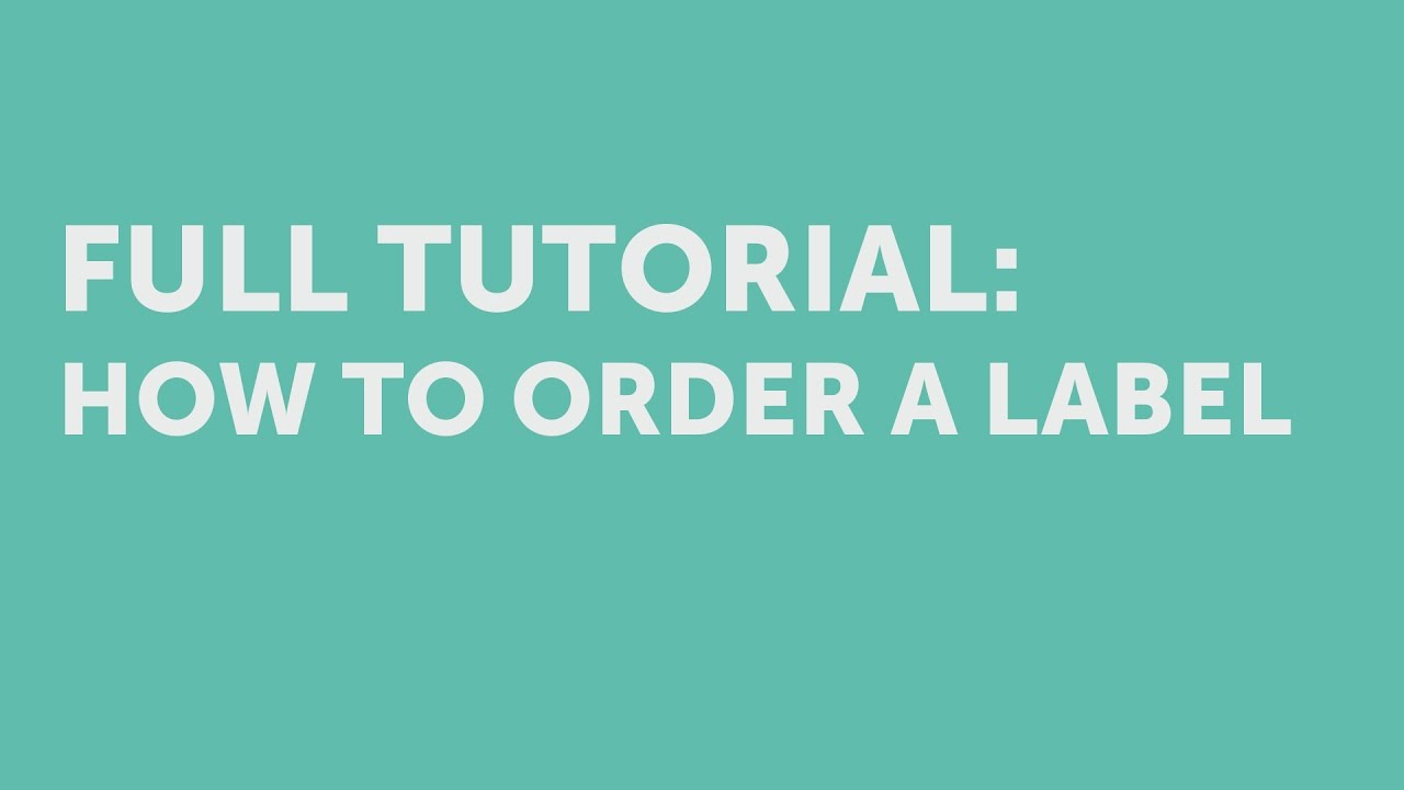 Just labels order form