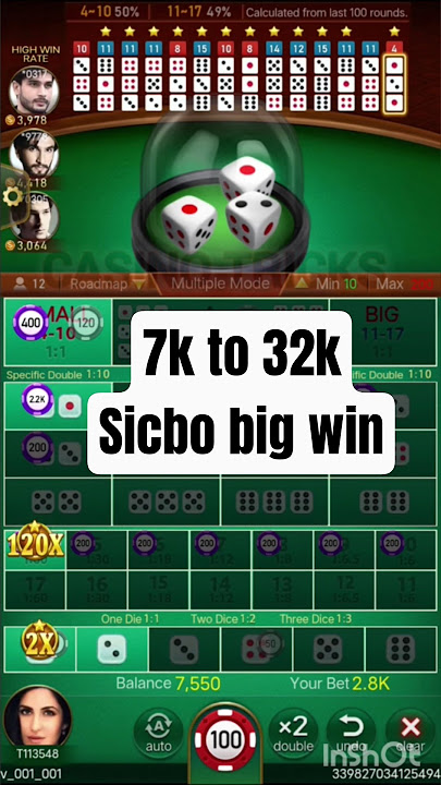 sicbo big win 7k to 32k💥 #bigwin #casino #casinoonline #sicbma #shortsfeed