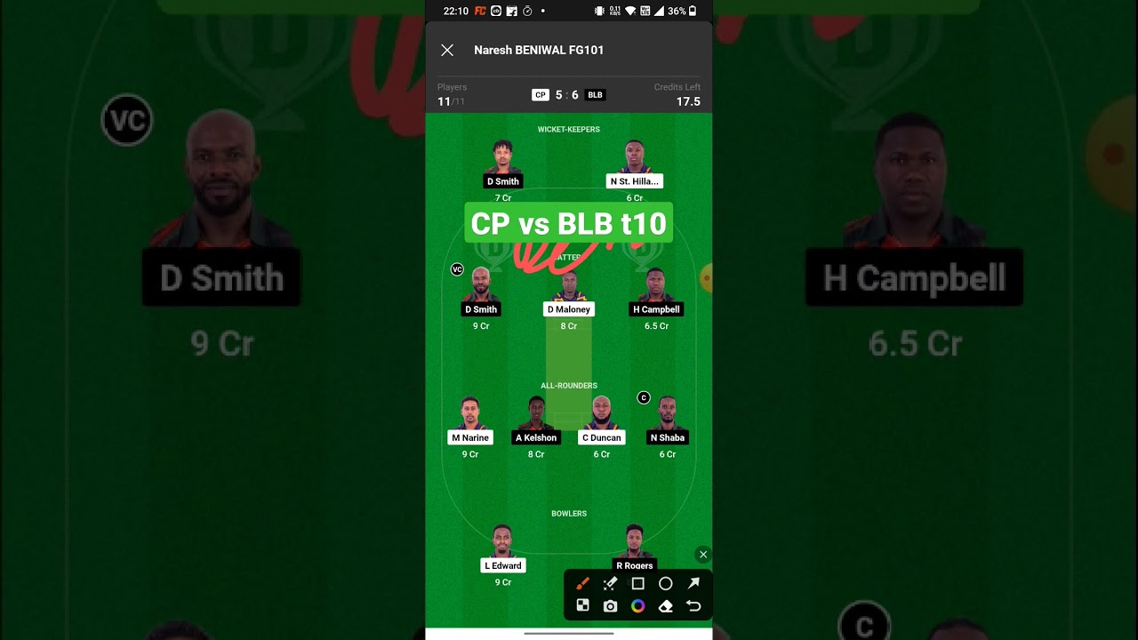 cp vs blb dream11 prediction,cp vs blb dream11 team,cp vs blb spice Islet10 dream11 team today match