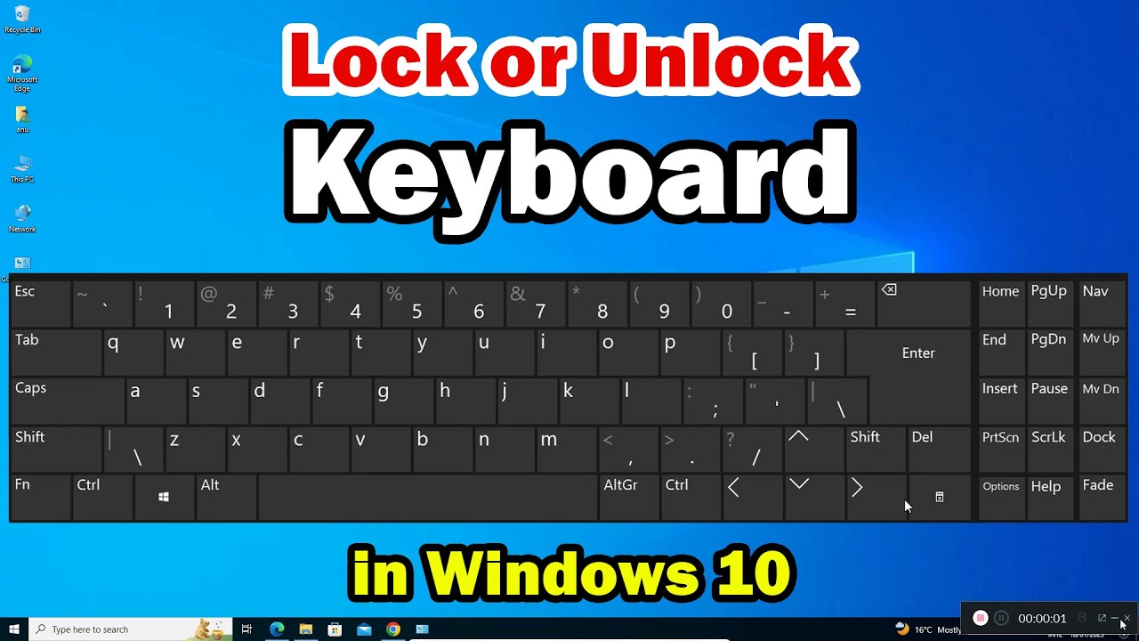 How To Lock Unlock Keyboard In Windows 10 Pc Or Laptop Youtube