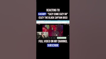 Cassidy - EAZY THE BLOCK CAPTAIN DISS TRACK! "Eazy Come Eazy Go" REACTION #shorts