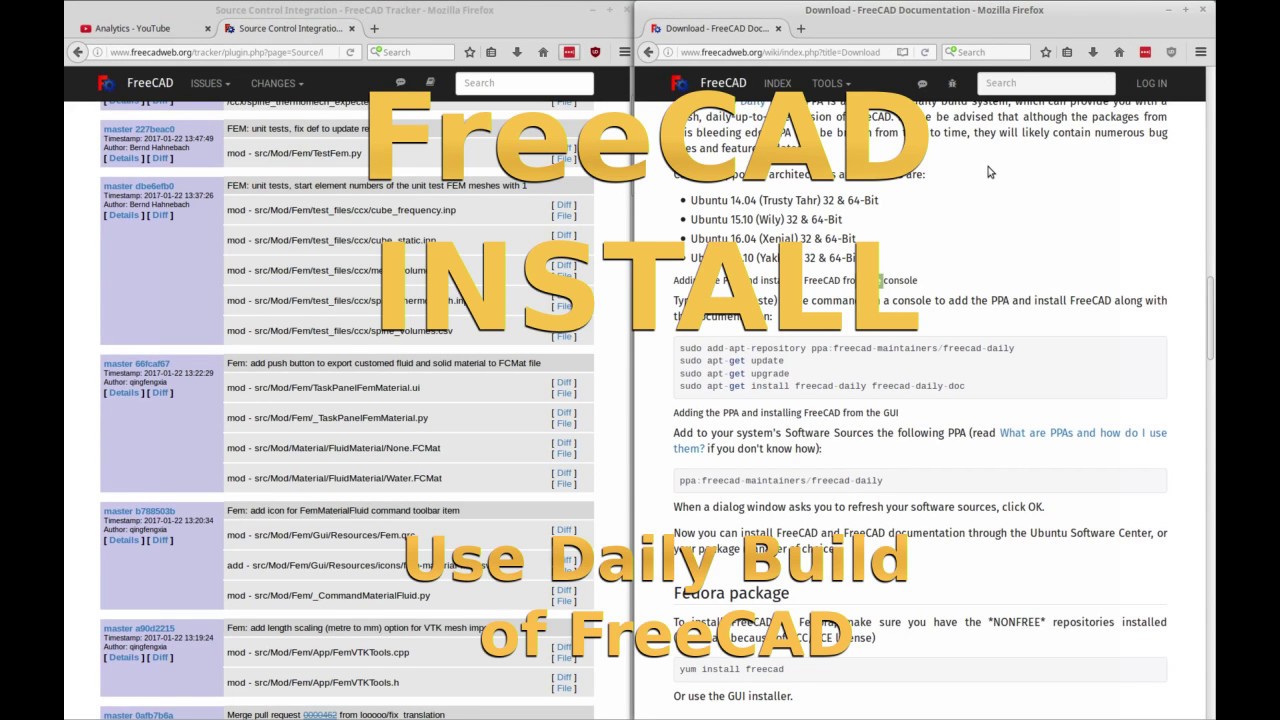 Freecad install daily build youtube
