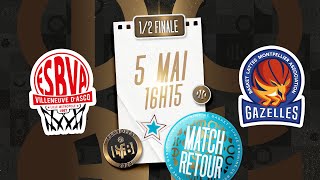 LIVE PLAYOFFS LFB | Villeneuve d'Ascq - Lattes Montpellier | 1/2 retour