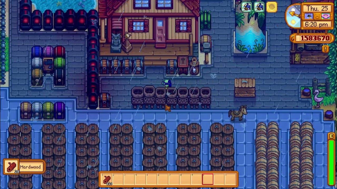 Infinite Hardwood trick using Deconstructor and Cork Bobbers Stardew