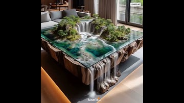 Tropical Island Waterfall Coffee Tables: Unique, Creative Centerpieces for Your Home