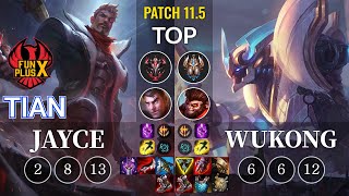 FPX Tian Jayce vs Wukong Top - KR Patch 11.5