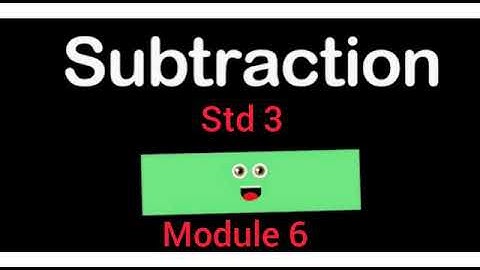 KPSG/STD 3/MATHS / subtraction/ Revision /VIDEO 6