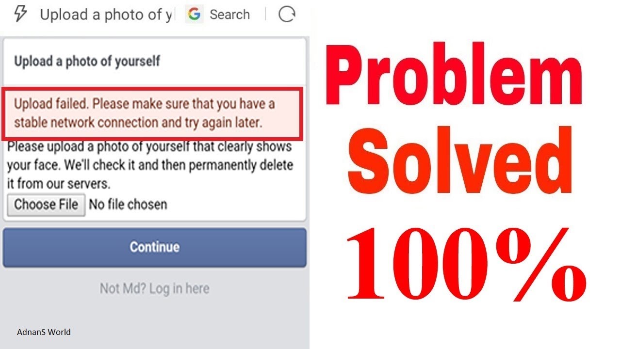 Upload a photo of yourself | Problem Solved | 100% working | Adnan Saidy