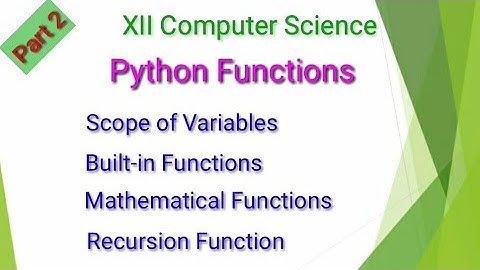 XII Computer Science | Python Functions|Chapter 7|Part 1|Shyni Pradeep