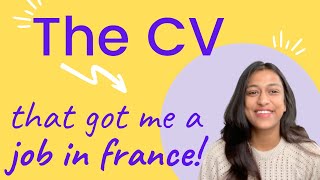 CV and COLD MESSAGE that got me my job in france | Indians in Paris Jobs | Masters in France