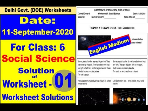 social science worksheet 01 for class 6 date 11 september 2020 doe cbse ncert english medium youtube