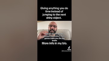 Giving time to anything you do instead of jumping to the next shiny object.