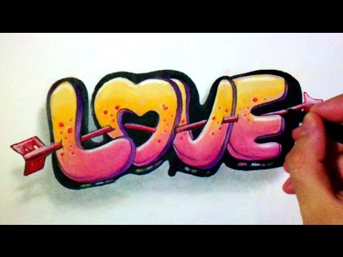 Graffiti Love modele - Drawing - YouTube