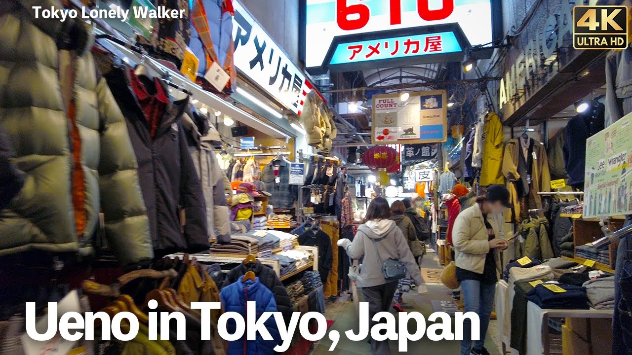 [4K]🇯🇵 東京の上野アメ横を散歩 賑わう商店街/Strolling in Ueno Ameyoko in Tokyo.