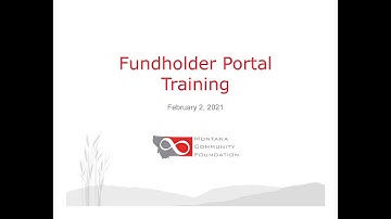 Fundholder Portal Training