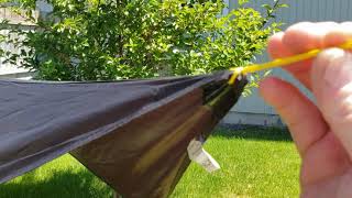 tarp shelter asymmetrical  or diamond tarp tie outs