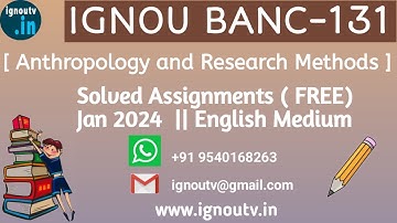 IGNOU BANC-131 Solved Assignment January 2024 [FREE] || IGNOU BAM || IGNOU TV || IGNOU ||