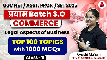 UGC NET/SET/AP Commerce 100 Important Topics & Questions | UGCNET Commerce Legal Aspects of Business