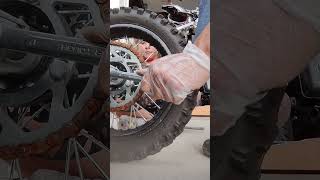 Pit bike rear wheel install