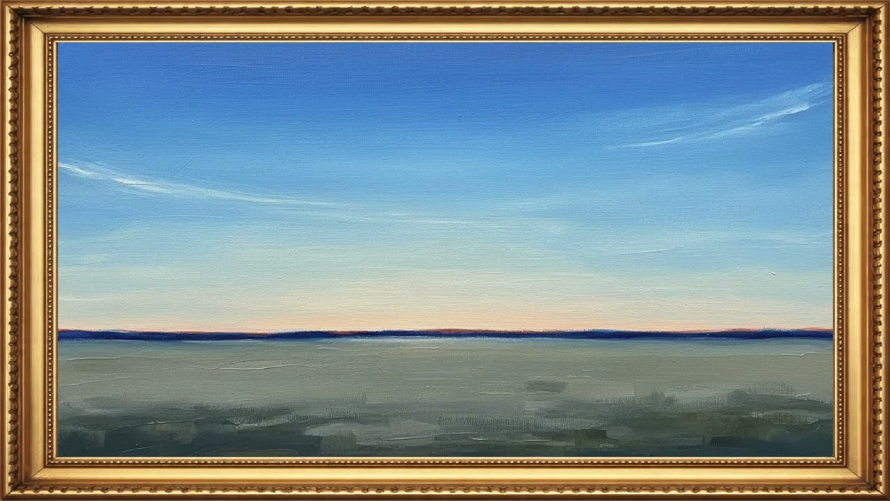 Minimal Open Sky | Framed Oil Painting Modern Wall Art 4K (1 Hour Relaxing Background)